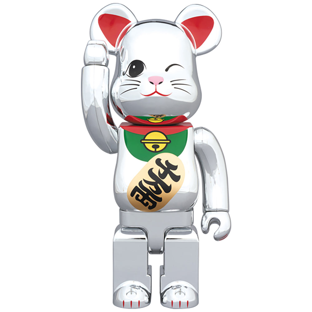 BE@RBRICK 招き猫 銀メッキ四 400％_0