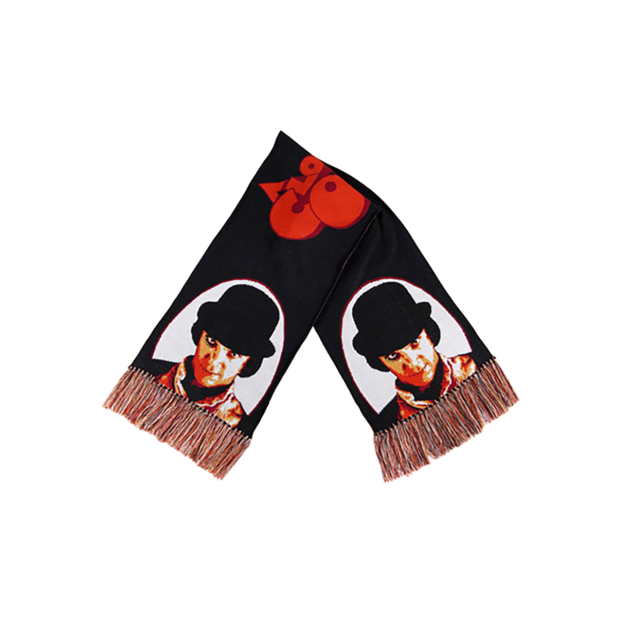 KNIT GANG COUNCIL "A CLOCKWORK ORANGE" KNIT SCARF "ALEX" BLACK／ORANGE