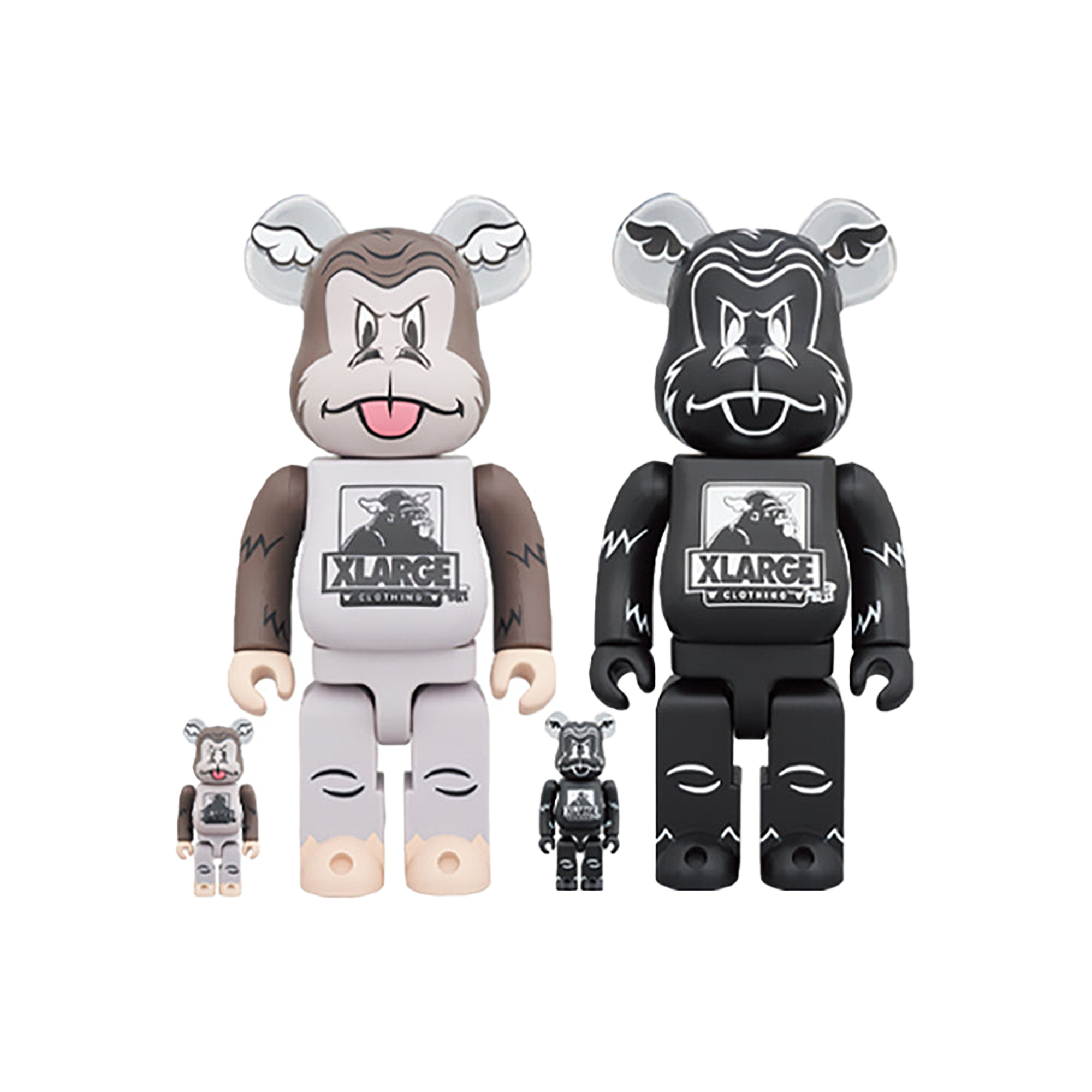 BE@RBRICK XLARGE × D*Face 100％ & 400％ BROWN/BLACK