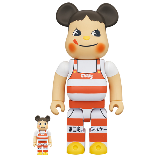 BE@RBRICK ペコちゃん ミルキー三角帽子デザイン 100％ & 400％