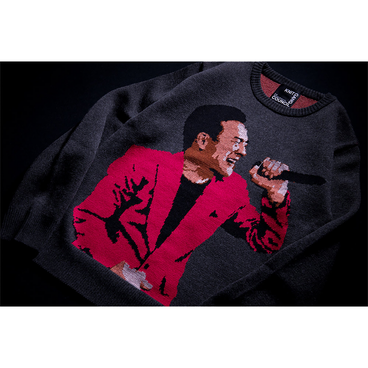 MLE "Toshihiko Tahara" KNIT GANG COUNCIL CREW NECK SWEATER "LIVE"