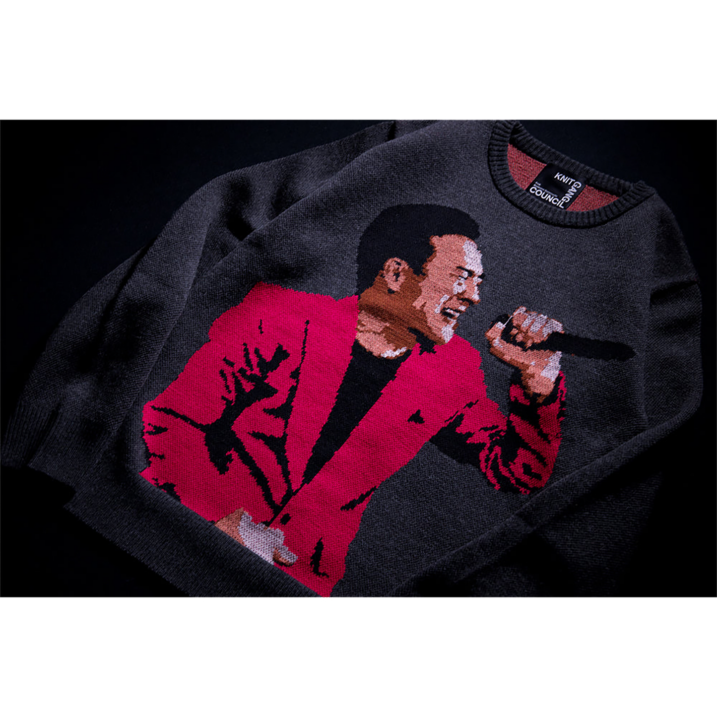 MLE "Toshihiko Tahara" KNIT GANG COUNCIL CREW NECK SWEATER "LIVE"