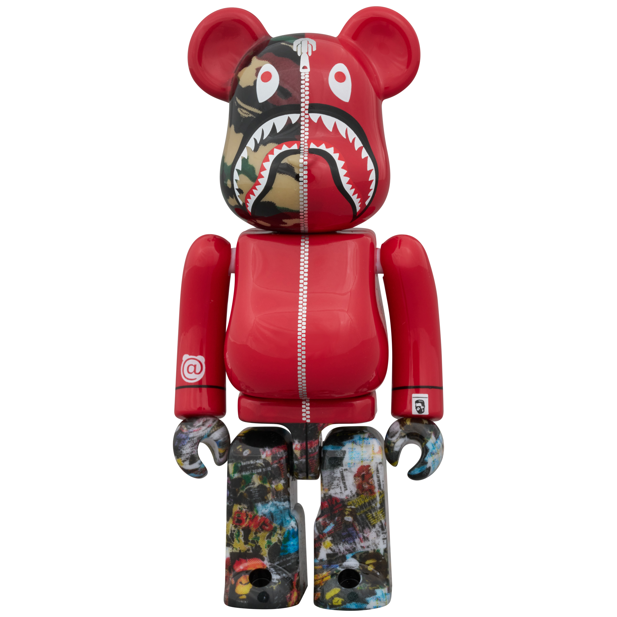 BE@RBRICK BAPE(R) LEGACY CAMO SHARK GRAY／RED／NAVY 100％ & 400％ 3 PCS SET
