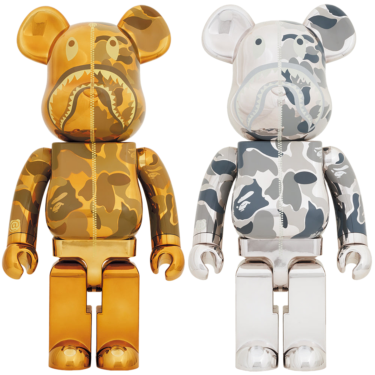 BE@RBRICK BAPE(R) CAMO SHARK 1000％ GOLD／SILVER