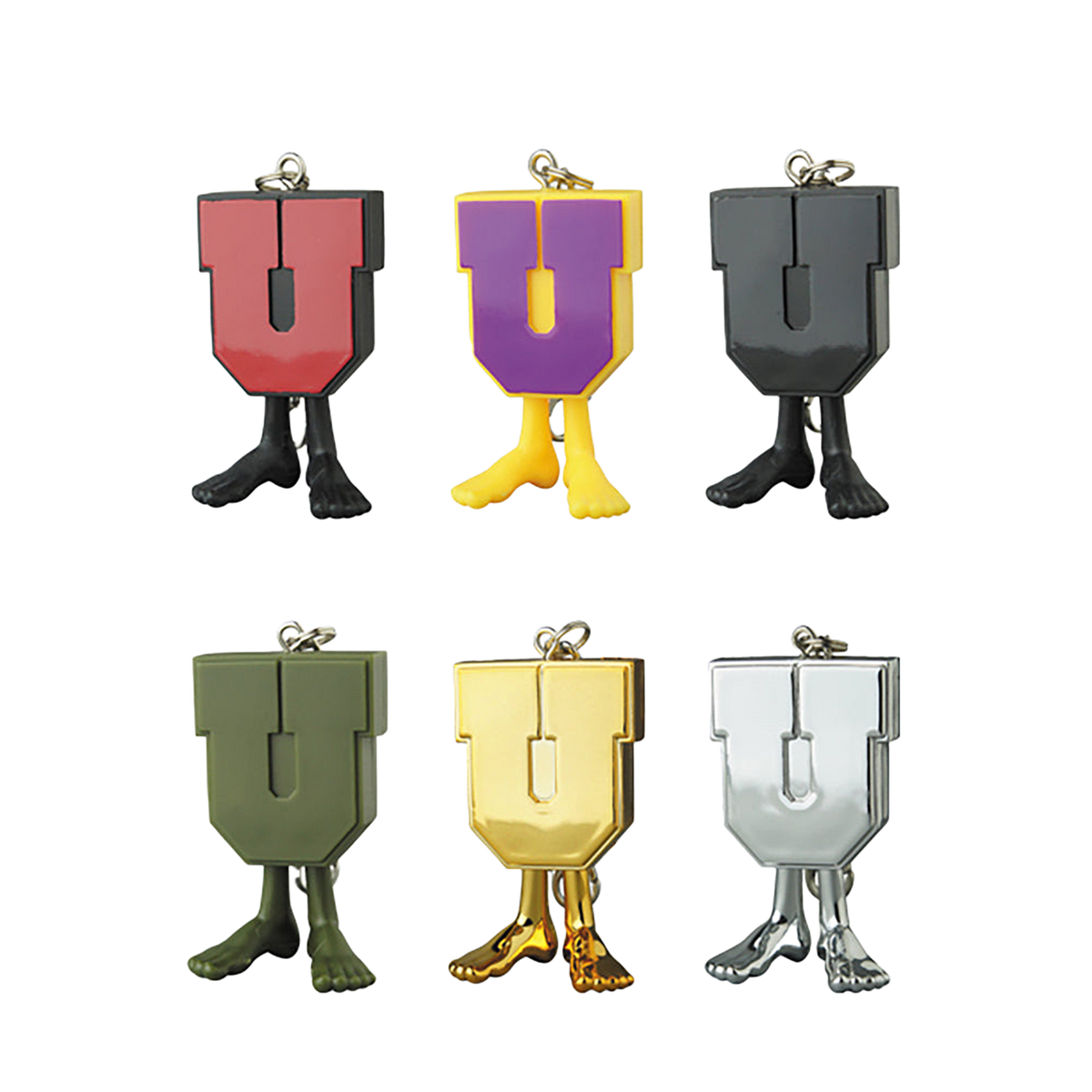 UNDEFEATED U-MAN KEYCHAIN BLACK×RED/PURPLE×YELLOW/BLACK/ OLIVE/GOLD CHROME/CHROME
