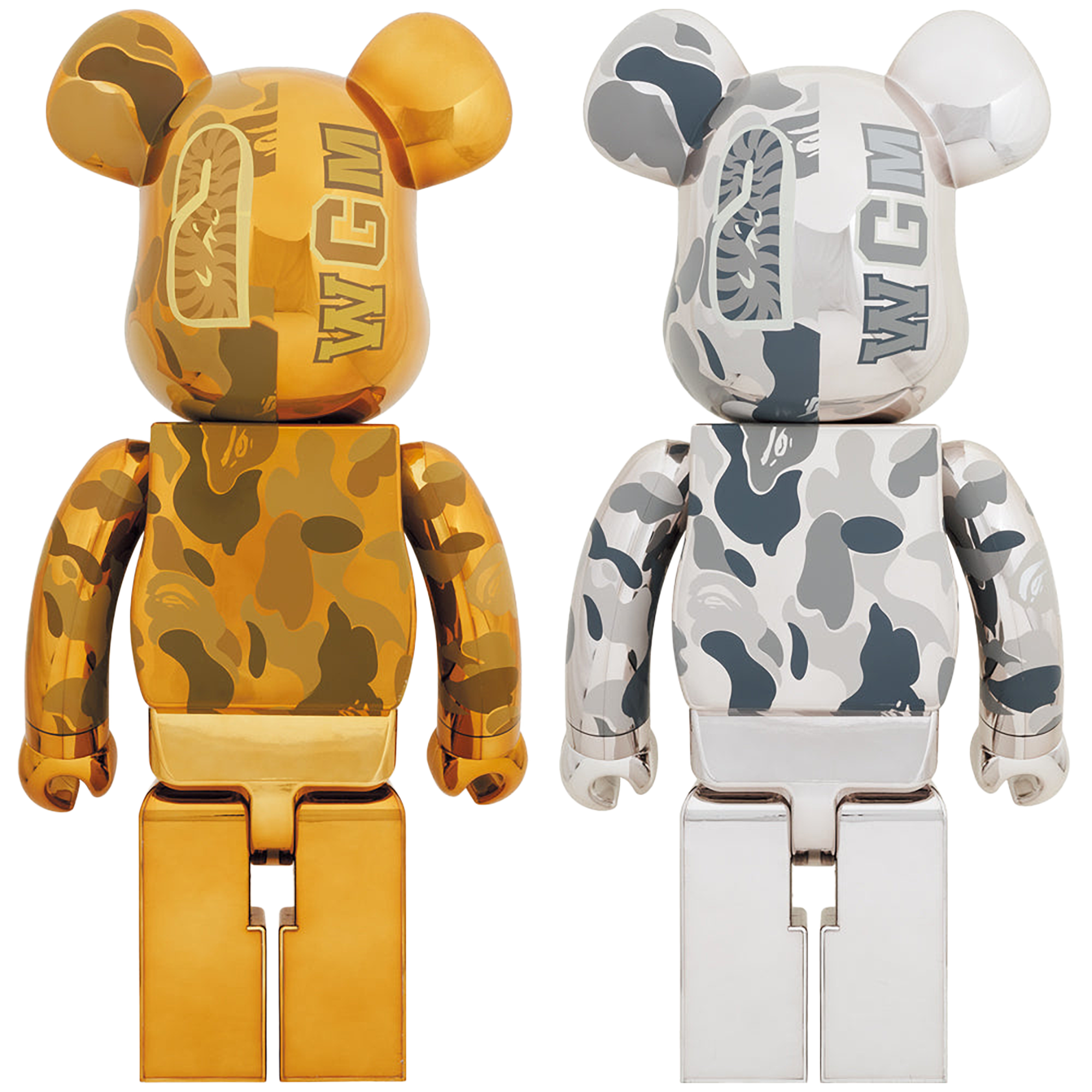 BE@RBRICK BAPE(R) CAMO SHARK 1000％ GOLD／SILVER