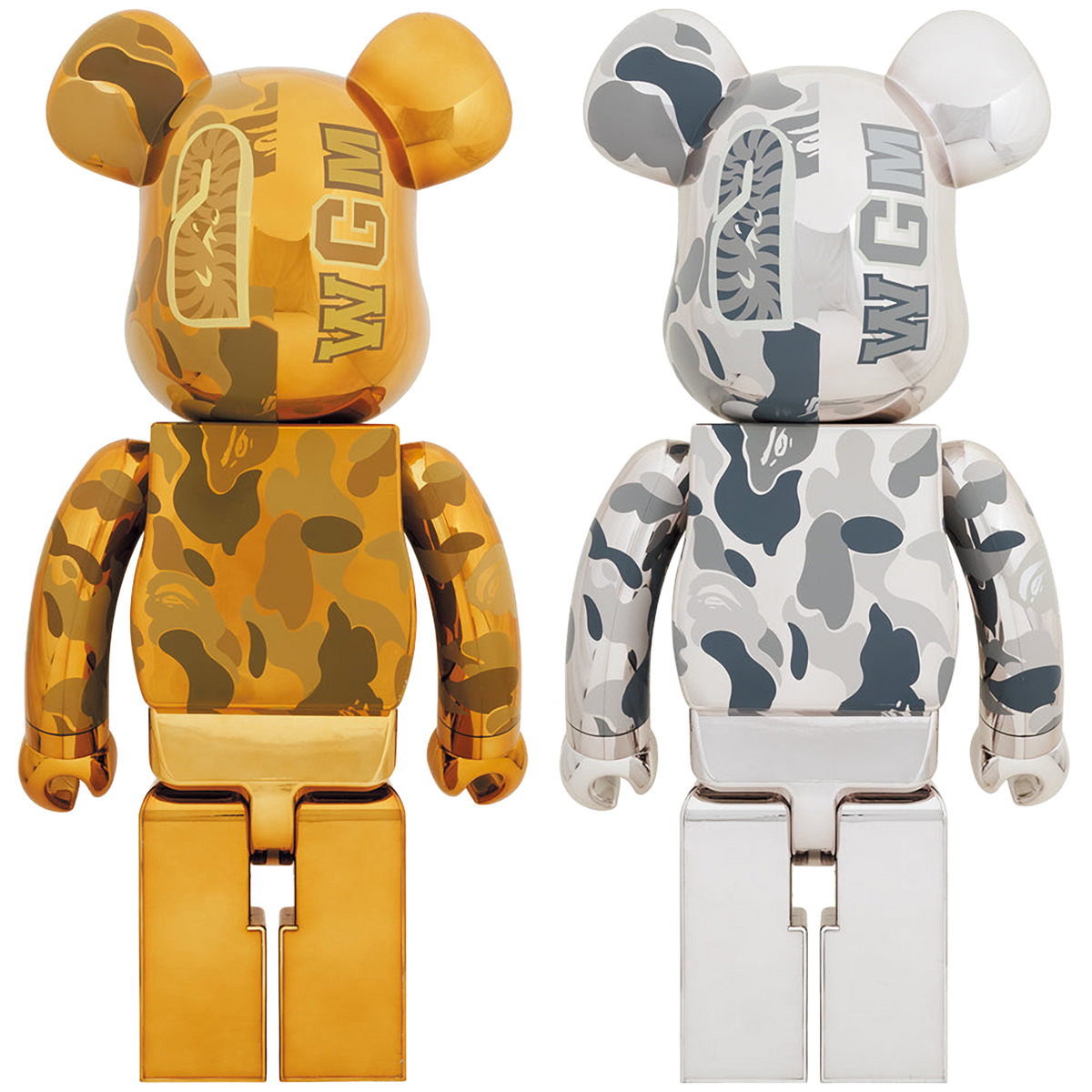 BE@RBRICK BAPE(R) CAMO SHARK 1000％ GOLD／SILVER