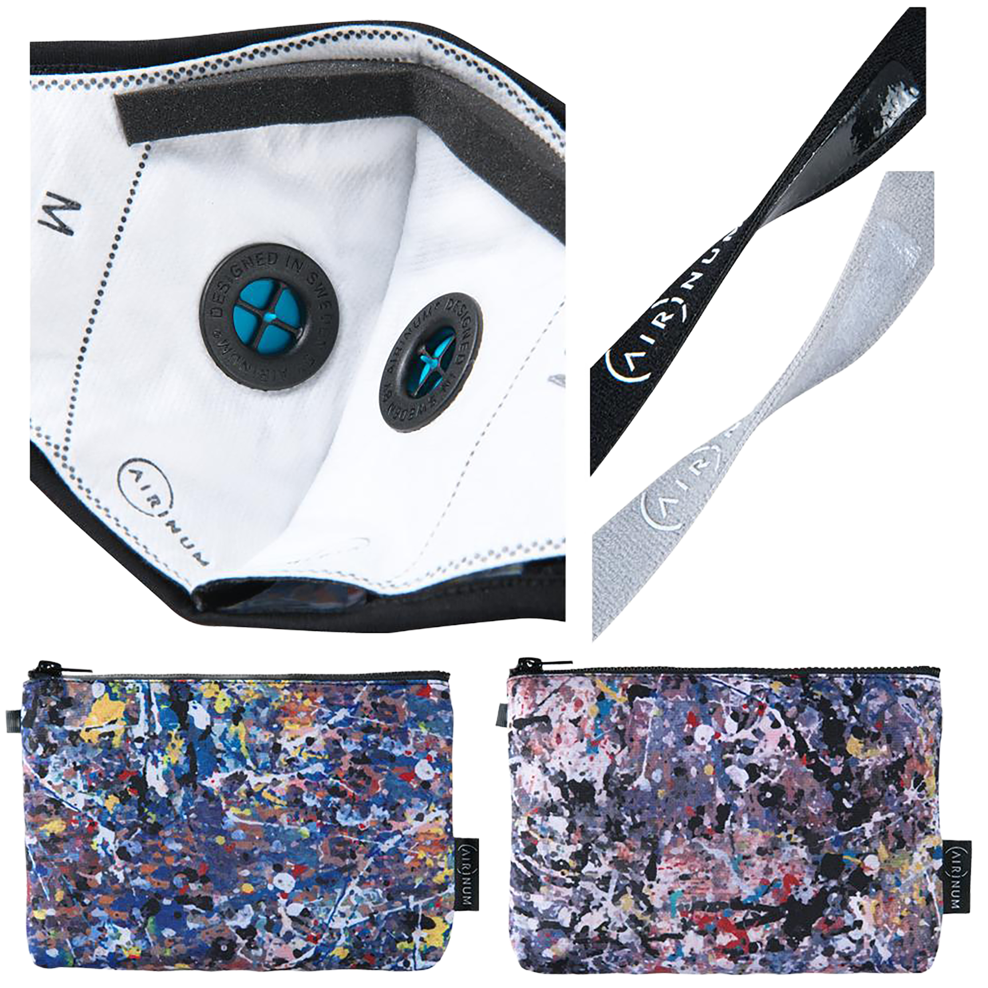 AIRINUM URBAN AIR MASK 2.0 Jackson Pollock BLACK/GRAY