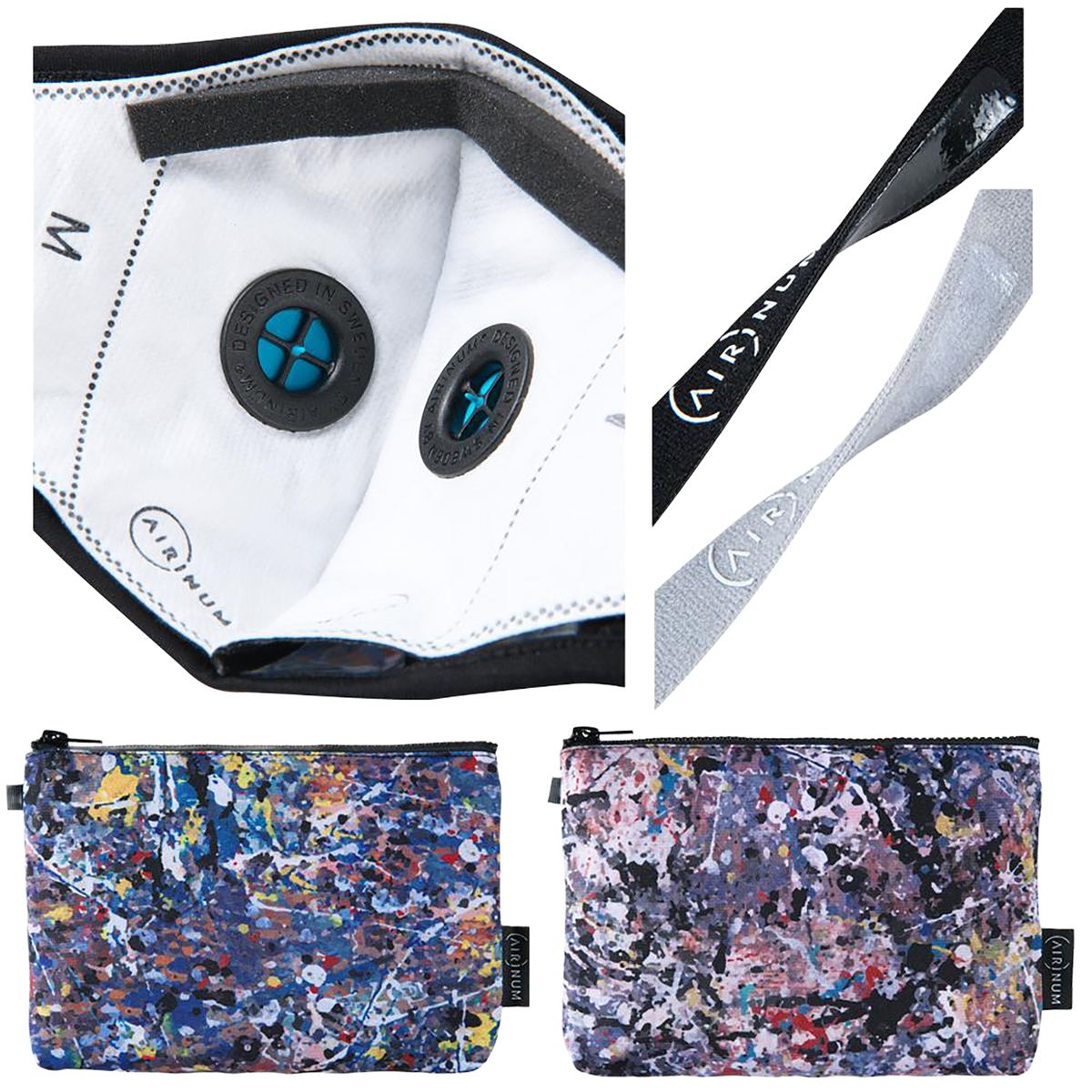 AIRINUM URBAN AIR MASK 2.0 Jackson Pollock BLACK/GRAY