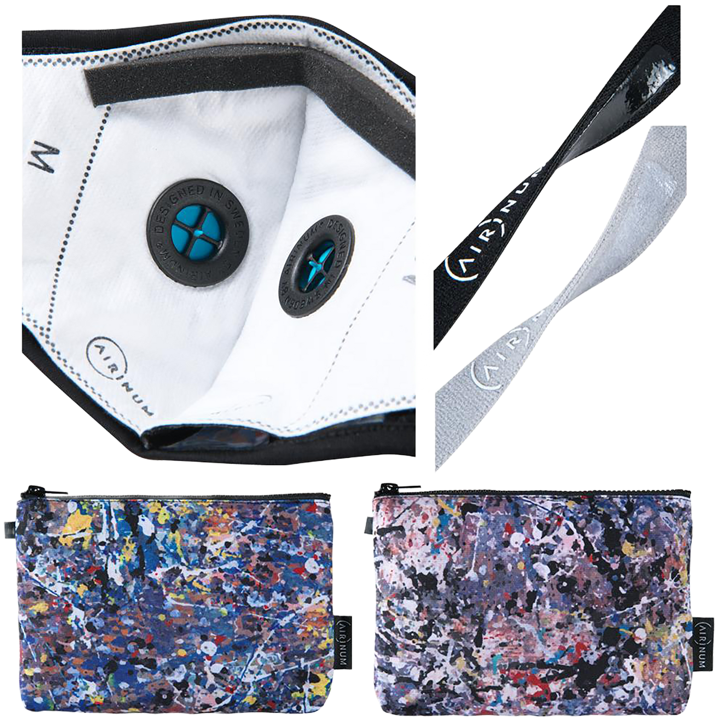 AIRINUM URBAN AIR MASK 2.0 Jackson Pollock BLACK/GRAY