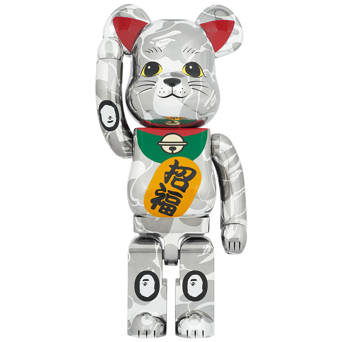 BE@RBRICK BAPE(R) Maneki Neko Silver Plated 1000%