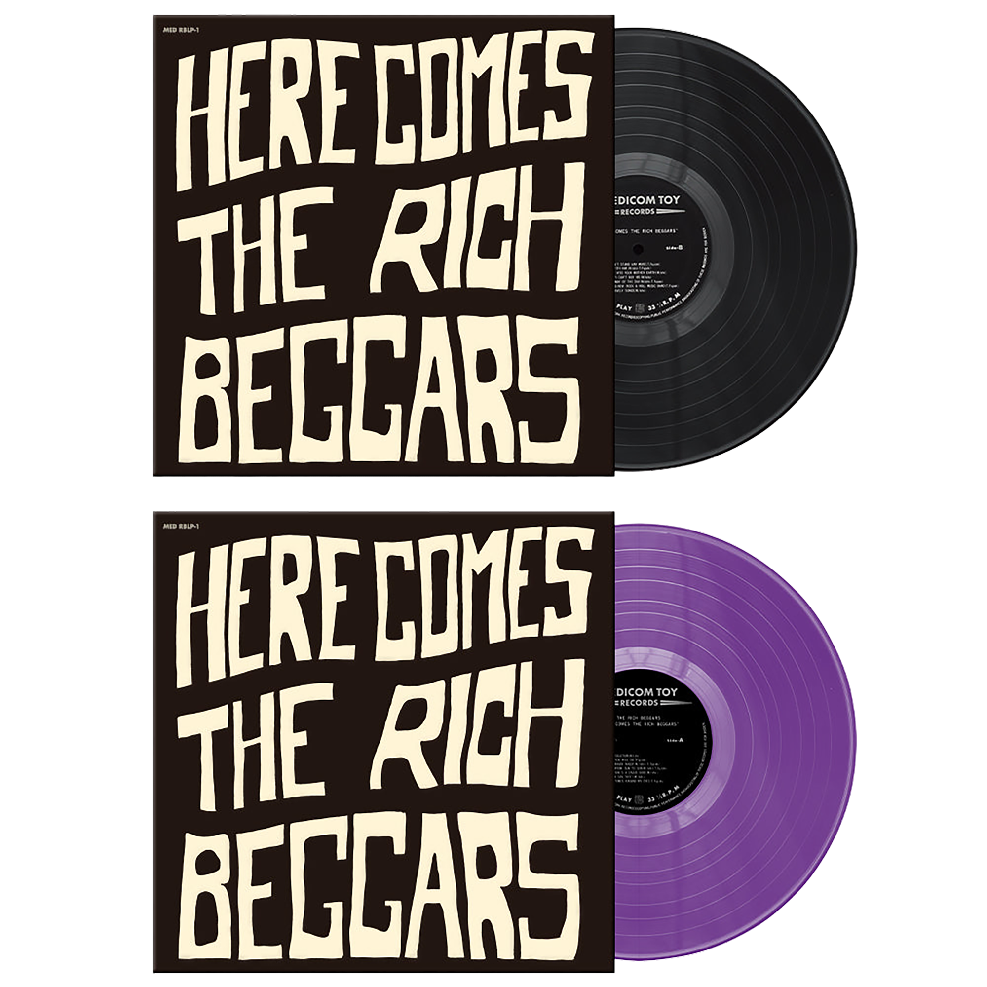 THE RICH BEGGARS “HERE COMES THE RICH BEGGARS” LP black edition/purple edition (purchase bonus postcard set of 3)