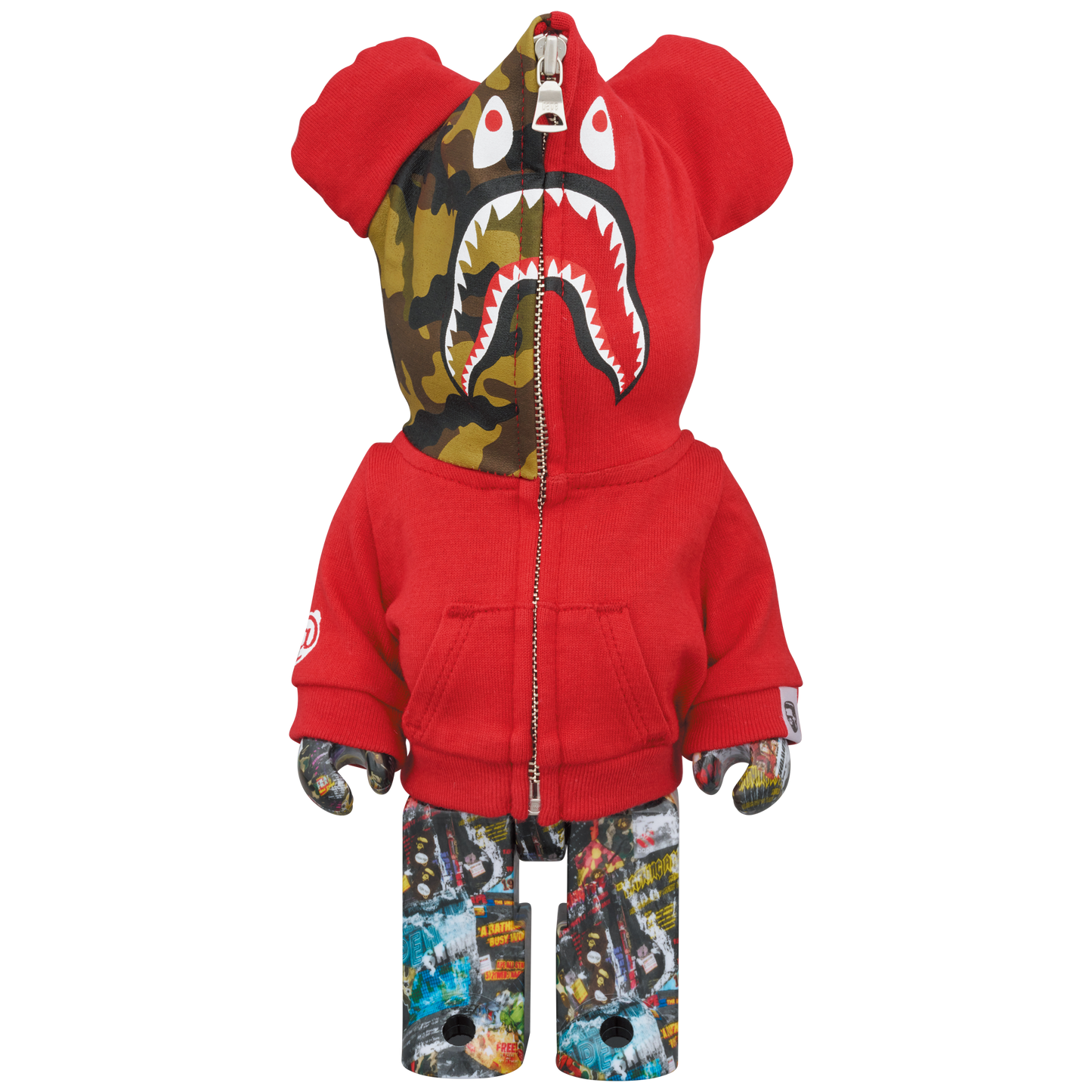 BE@RBRICK BAPE(R) LEGACY CAMO SHARK GRAY／RED／NAVY 100％ & 400％ 3 PCS SET

