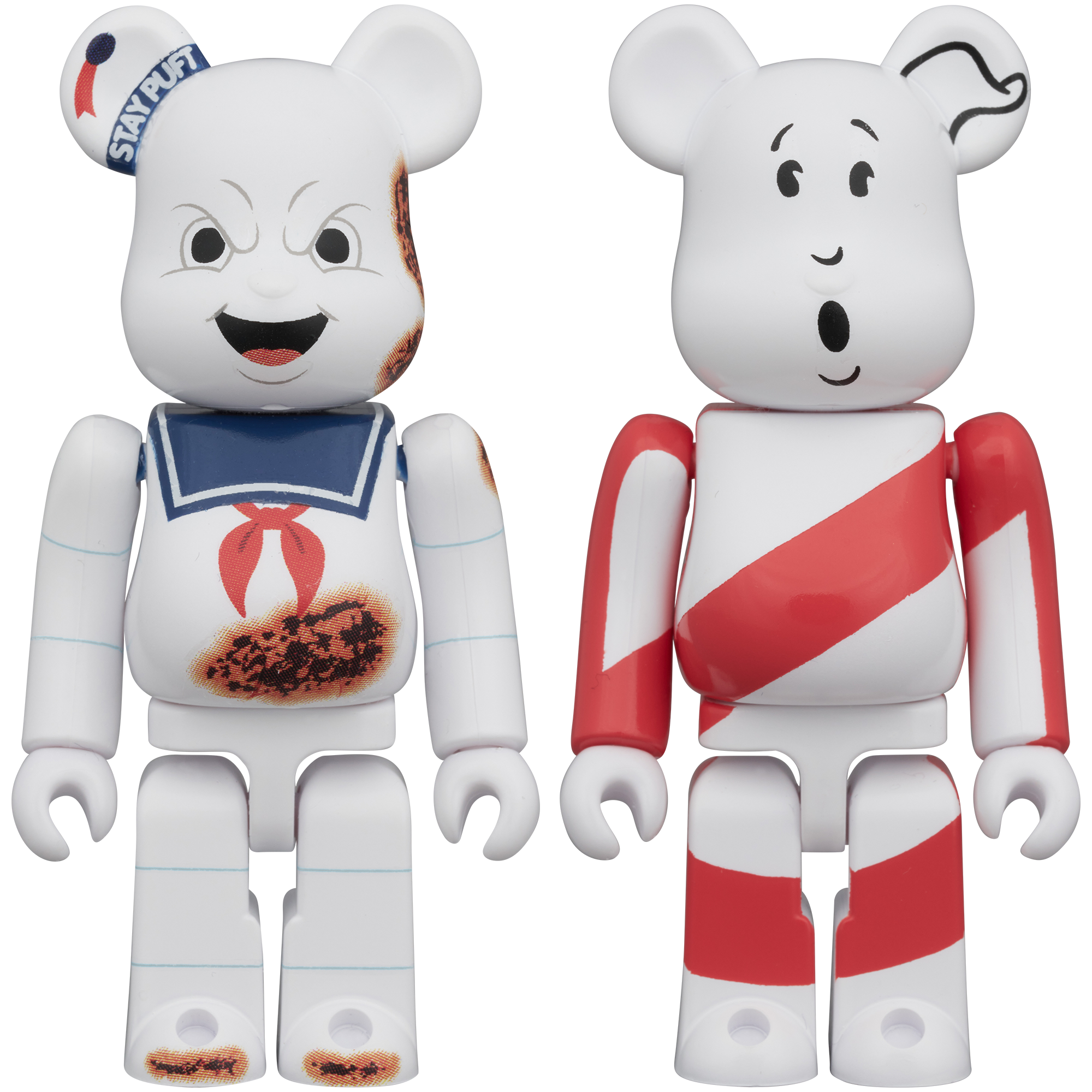 BE@RBRICK 2PCS SET STAY PUFT MARSHMALLOW MAN “ANGRY FACE” & NO GHOST_0