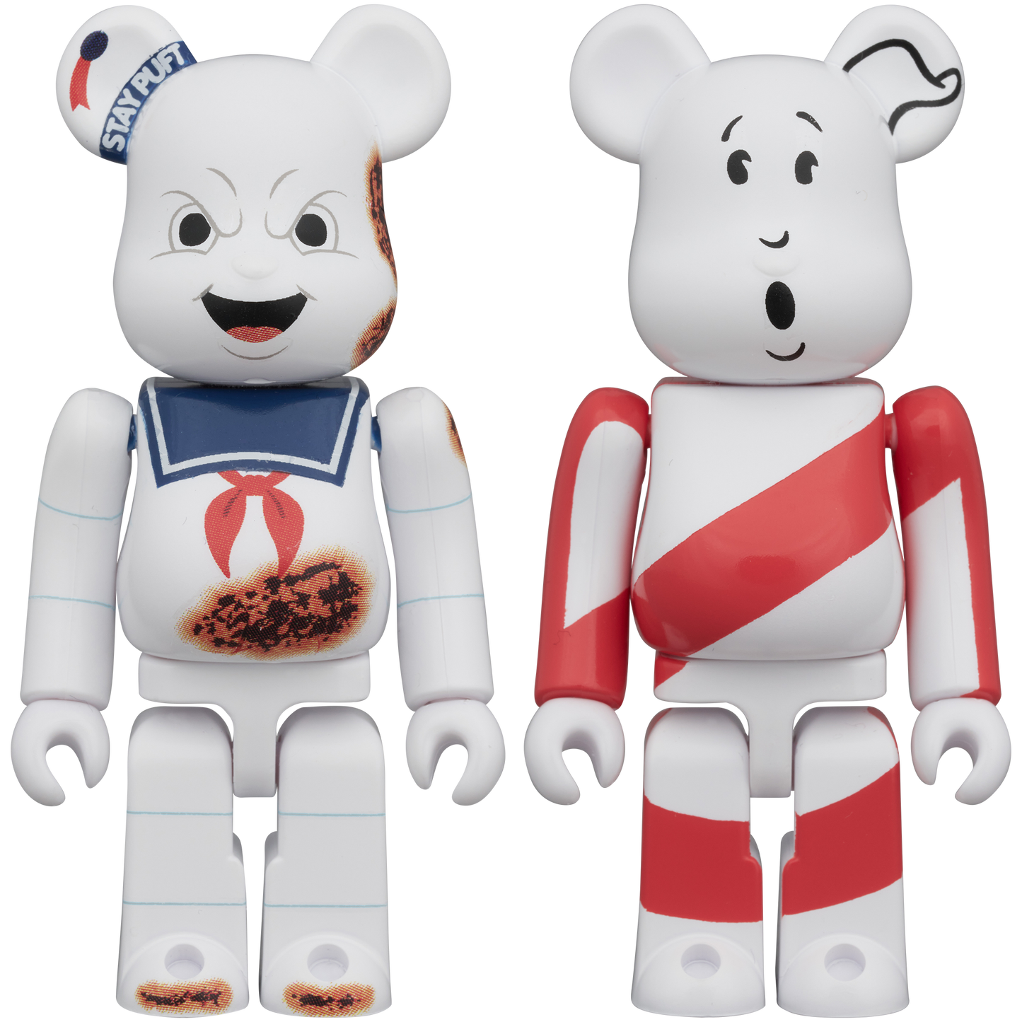 BE@RBRICK 2PCS SET STAY PUFT MARSHMALLOW MAN “ANGRY FACE” & NO GHOST_0