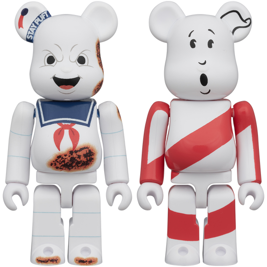 BE@RBRICK 2PCS SET STAY PUFT MARSHMALLOW MAN “ANGRY FACE” & NO GHOST_0