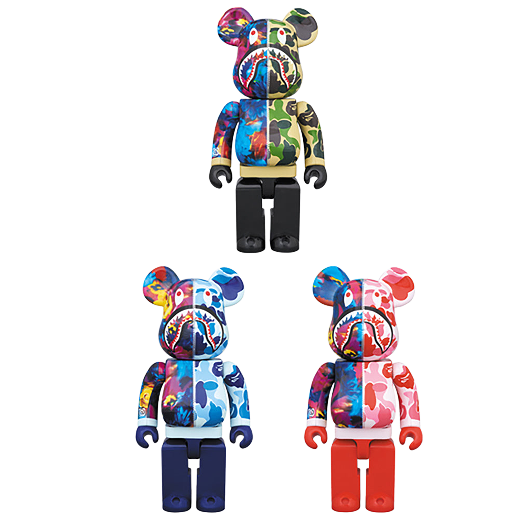 BE@RBRICK BAPE(R) × M / mika ninagawa SHARK 100％ & 400％