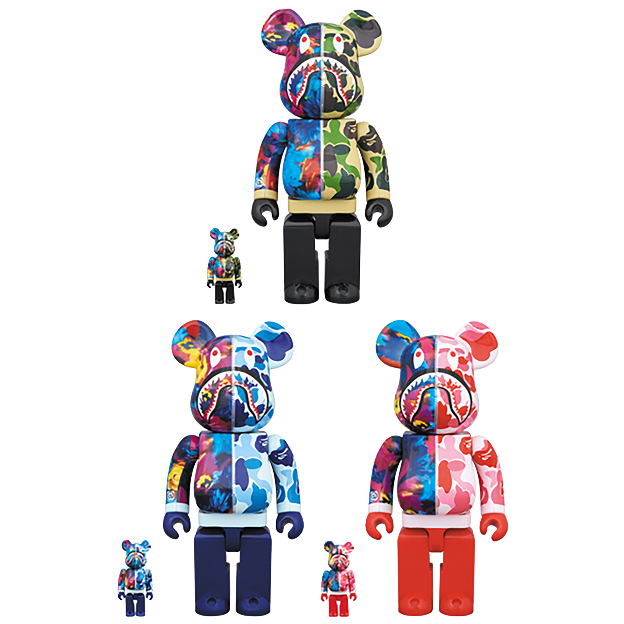 BE@RBRICK BAPE(R) × M / mika ninagawa SHARK 100％ & 400％