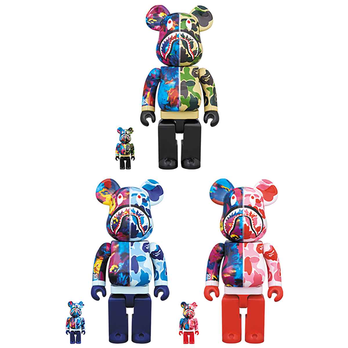 BE@RBRICK BAPE(R) × M / mika ninagawa SHARK 100％ & 400％