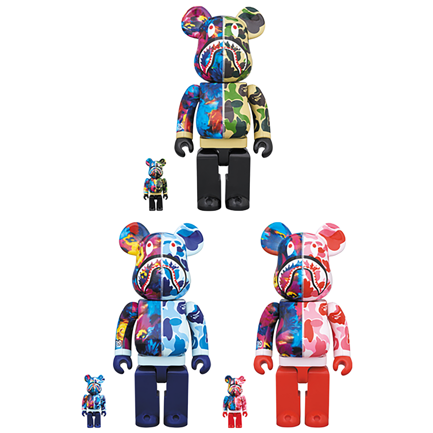 BE@RBRICK BAPE(R) × M / mika ninagawa SHARK 100％ & 400％