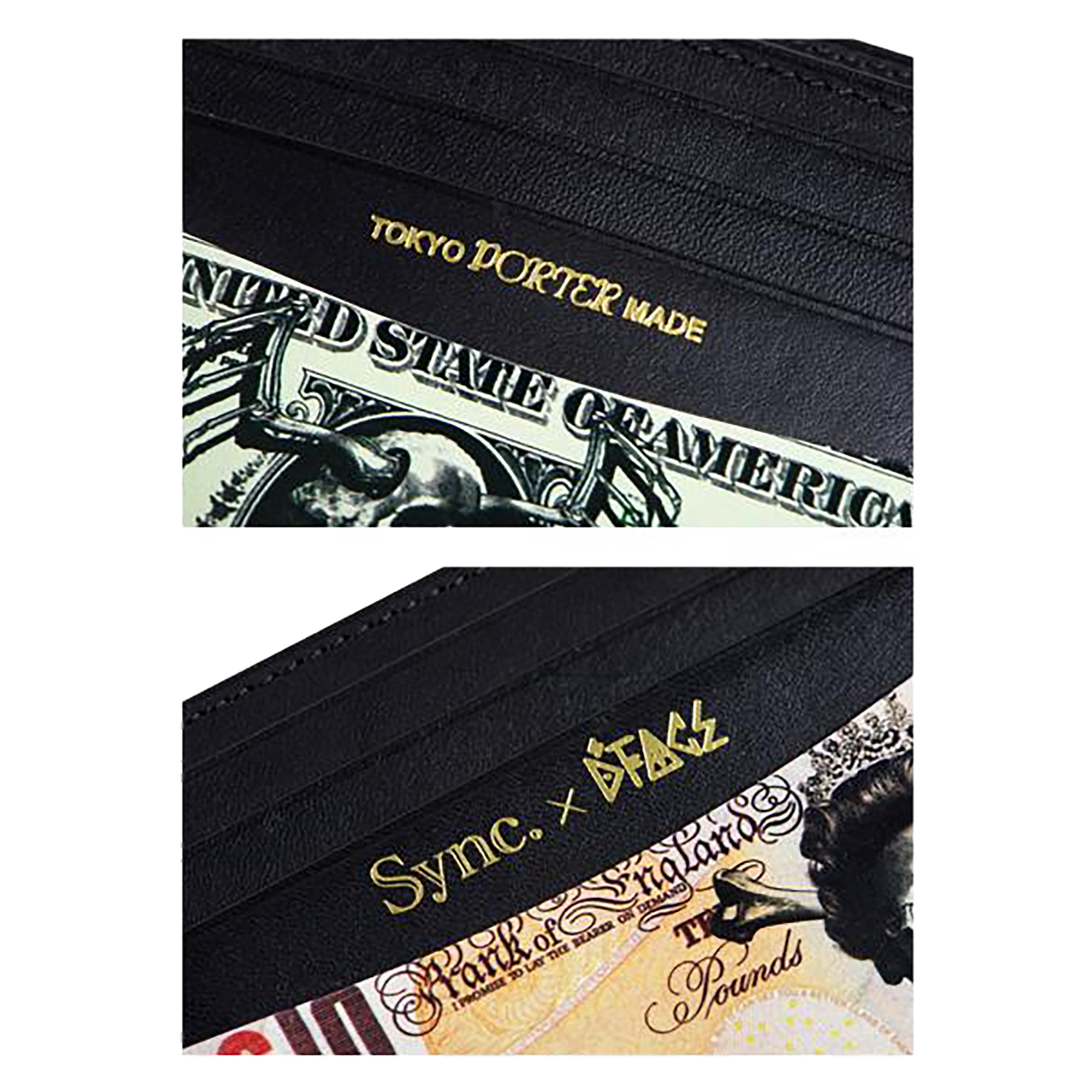 D*FACE LEATHER WALLET STRIPES x PORTER