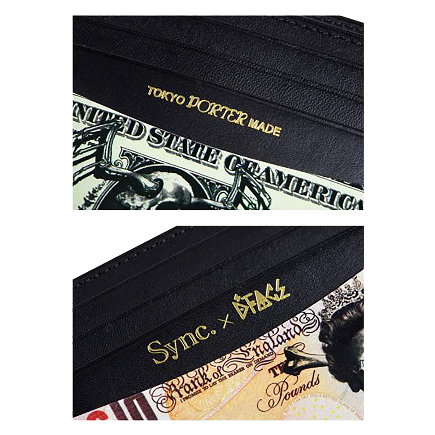 D*FACE LEATHER WALLET STRIPES x PORTER