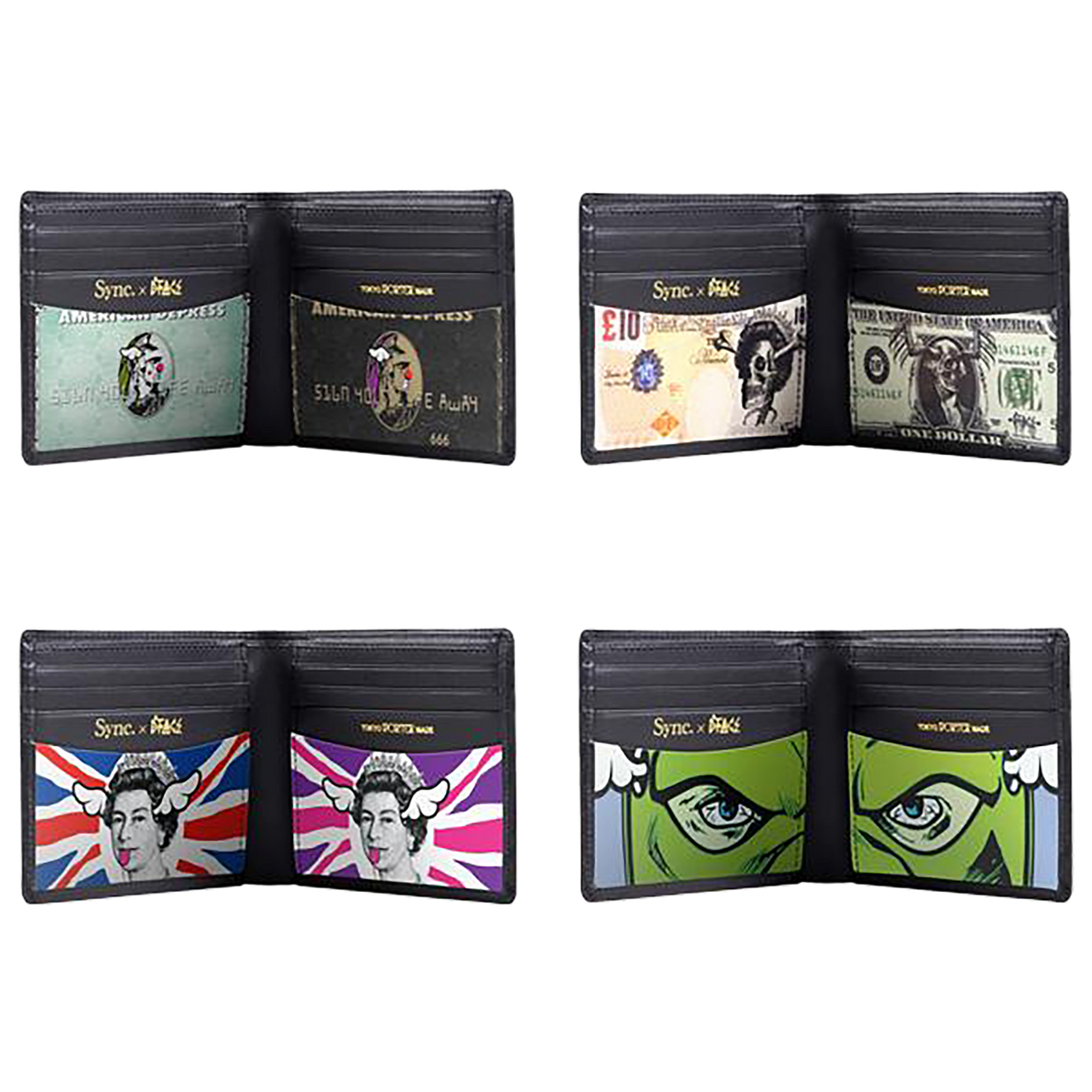 D*FACE LEATHER WALLET STRIPES x PORTER