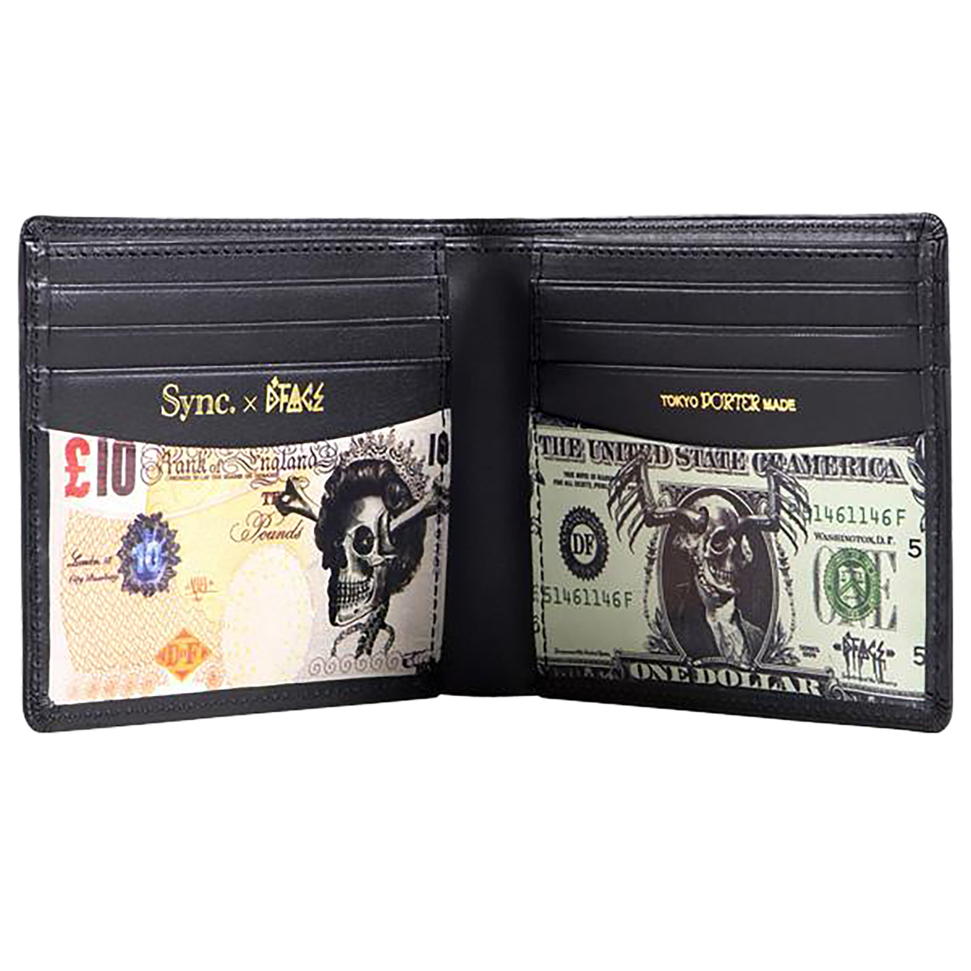 D*FACE LEATHER WALLET STRIPES x PORTER