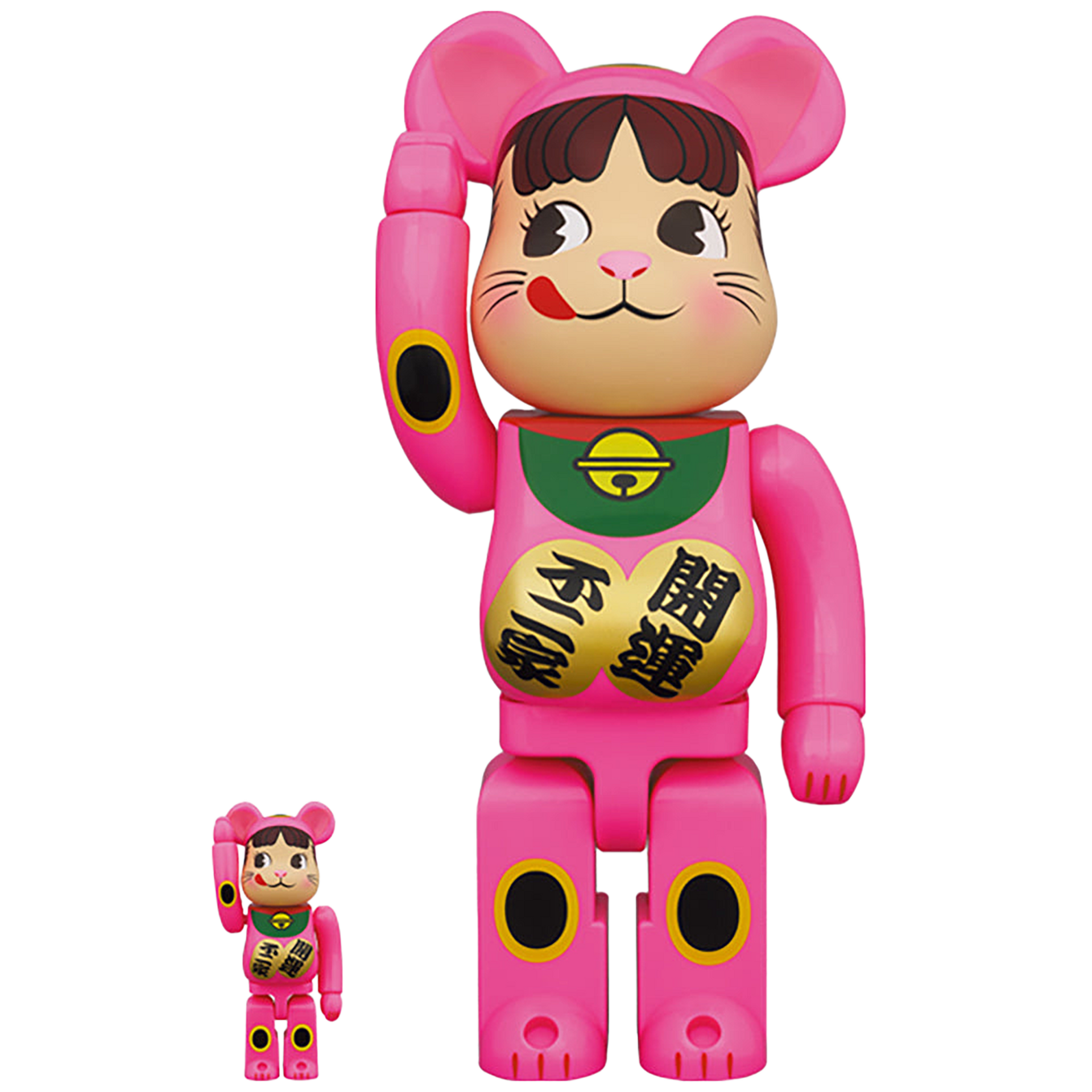 BE@RBRICK 招き猫 ペコちゃん 蛍光ピンク 100％ ＆ 400％ BE@RBRICK 招き猫 ペコちゃん 蛍光ピンク 100％ & 400％ | MEDICOM TOY