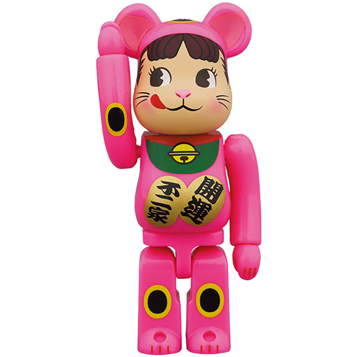 BE@RBRICK 招き猫 ペコちゃん 蛍光ピンク 100％ & 400％