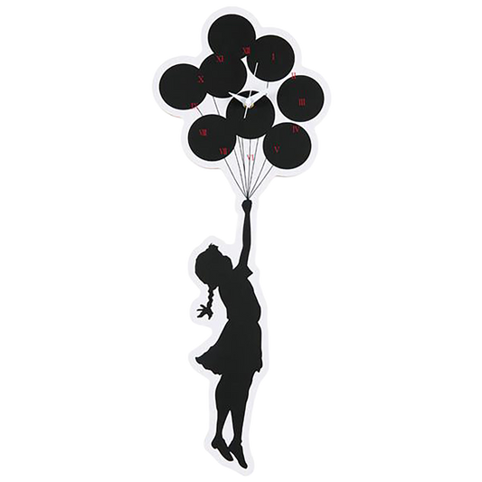 KARIMOKU 制造的 Brandalism 挂钟“FLYING BALLOONS GIRL”第 2 弹