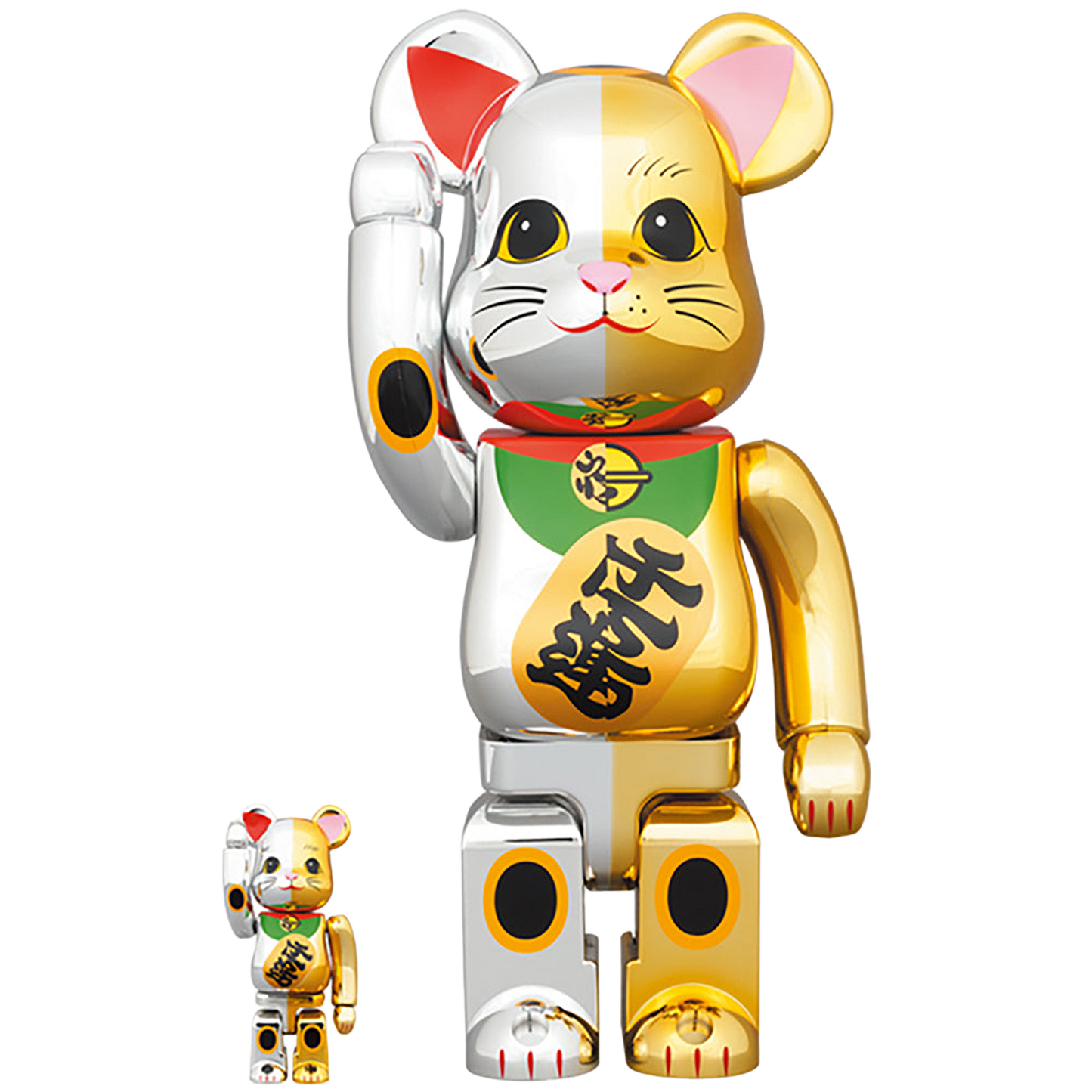 BE@RBRICK 招き猫 開運 銀×千万両 金 100％ & 400％