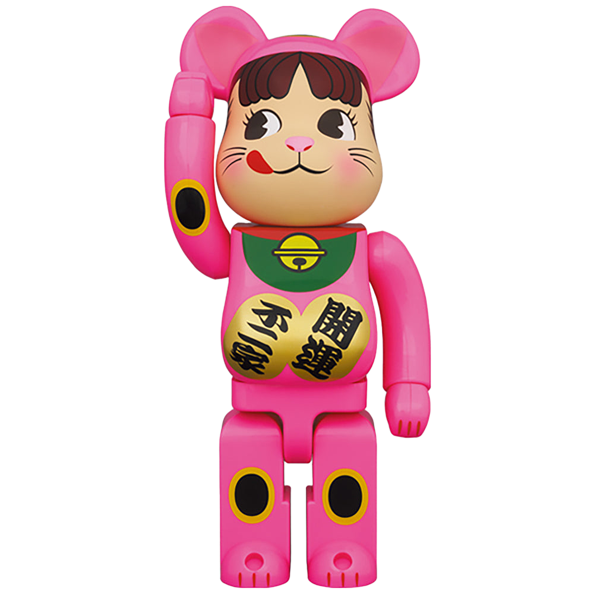 BE@RBRICK 招き猫 ペコちゃん 蛍光ピンク 100％ & 400％