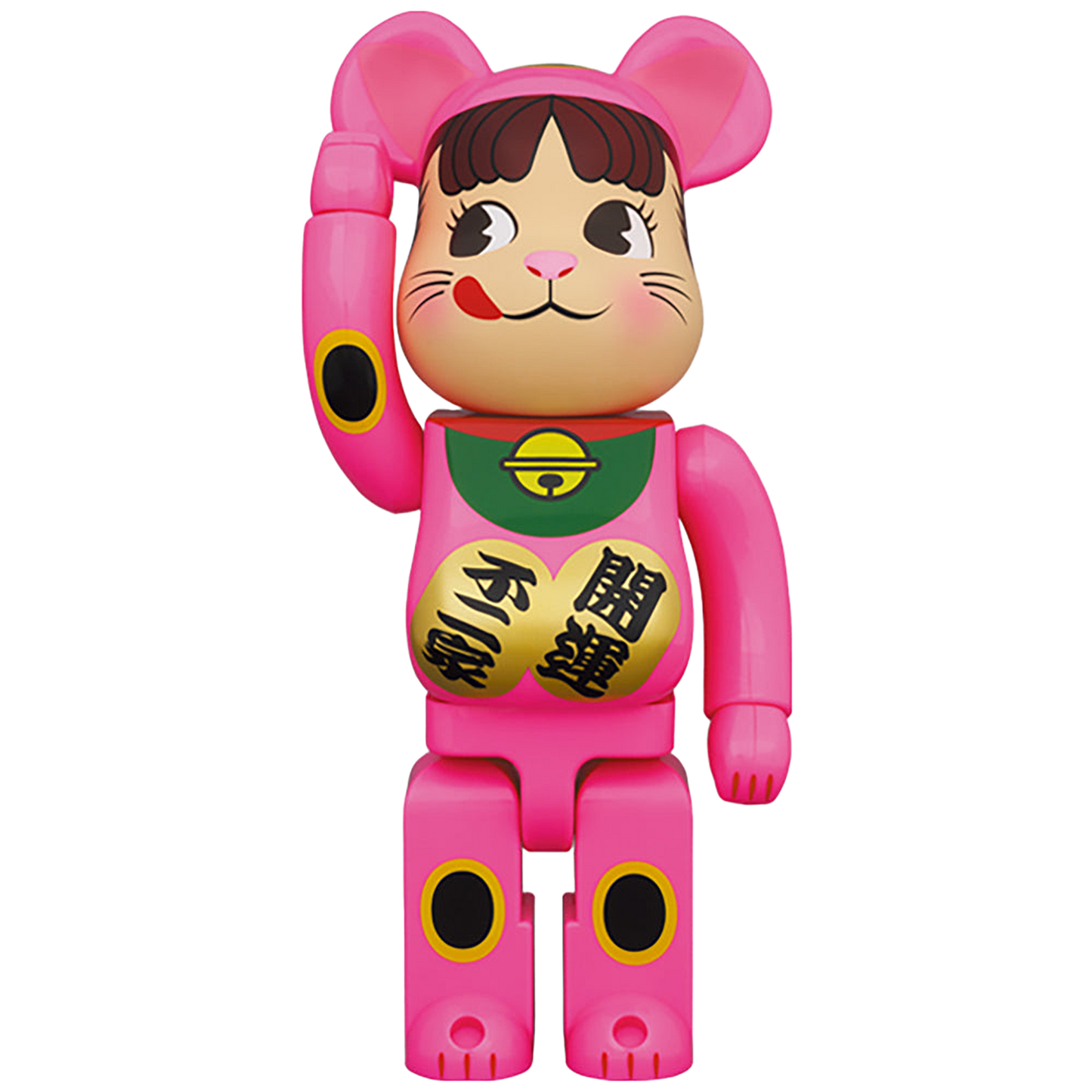 BE@RBRICK 招き猫 ペコちゃん 蛍光ピンク 100％ & 400％