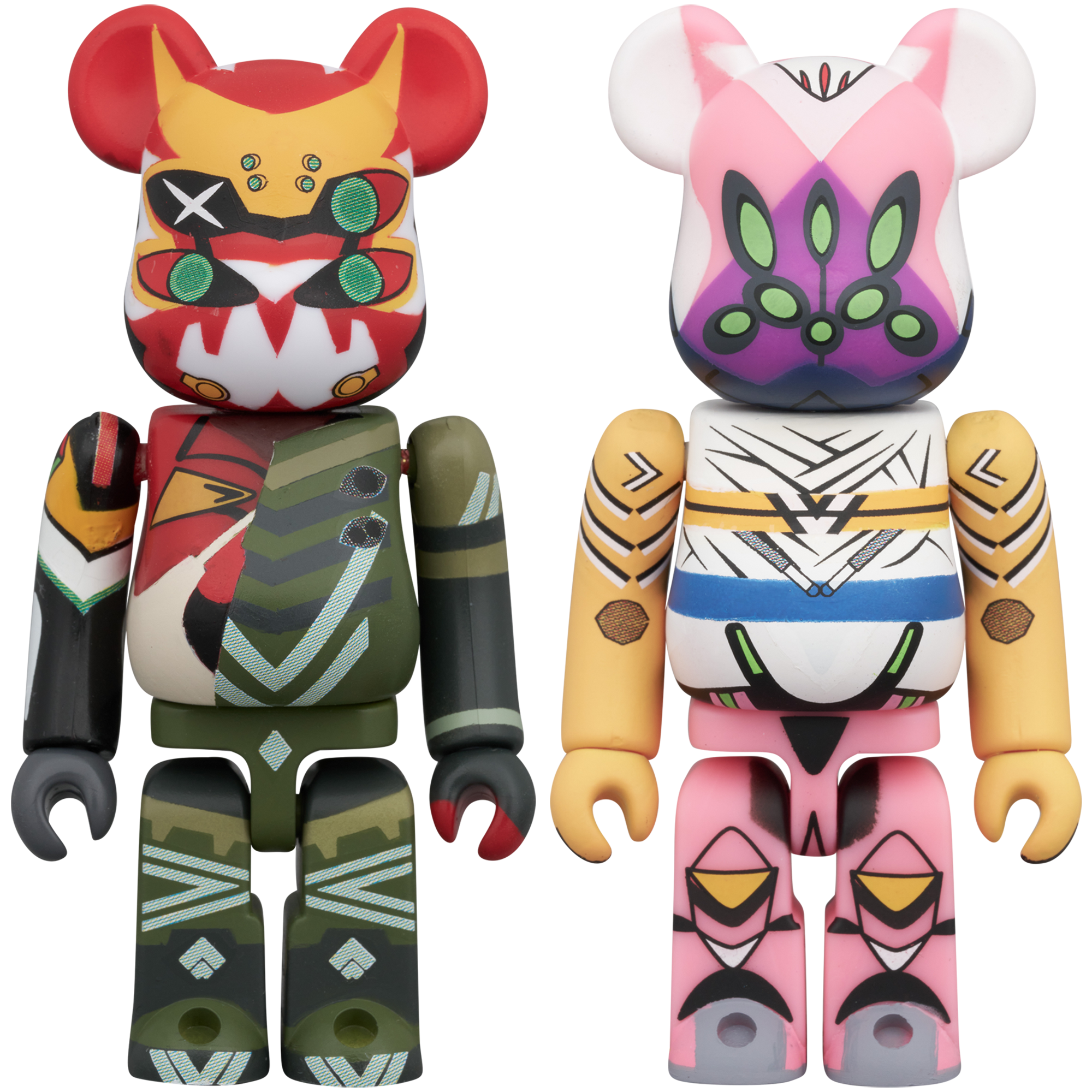 BE@RBRICK 2PCS SET エヴァンゲリオン 新2号機α & エヴァンゲリオン 8号機β 臨時戦闘形態_0
