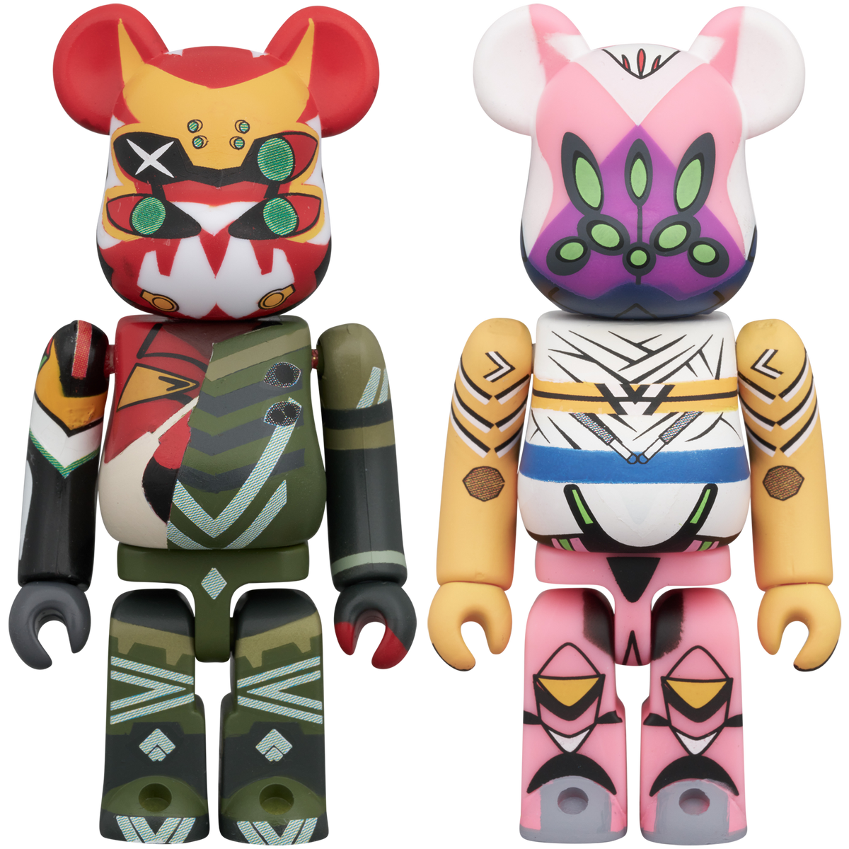 BE@RBRICK 2PCS SET エヴァンゲリオン 新2号機α & エヴァンゲリオン 8号機β 臨時戦闘形態_0