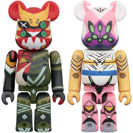 BE@RBRICK 2PCS SET エヴァンゲリオン 新2号機α & エヴァンゲリオン 8号機β 臨時戦闘形態_0