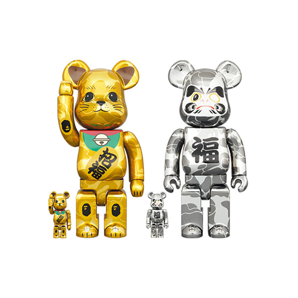 BE@RBRICK BAPE(R) 招き猫 金メッキ & 達磨 銀メッキ 100％ & 400