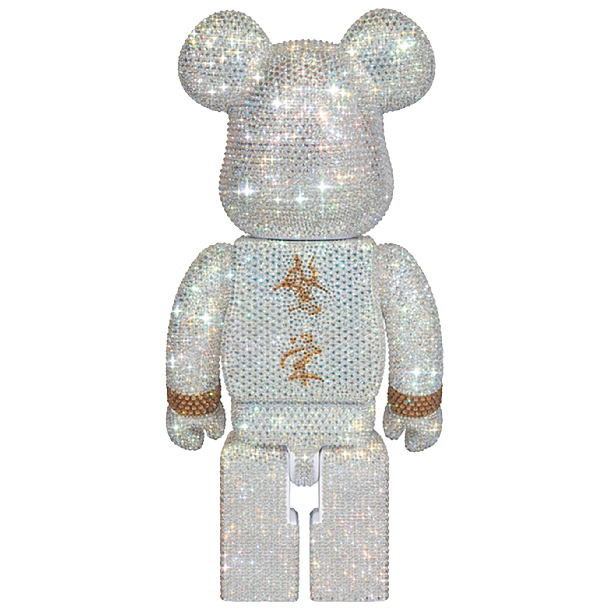 CRYSTAL DECORATE mastermind JAPAN BE@RBRICK 400％ WHITE & GOLD Ver.