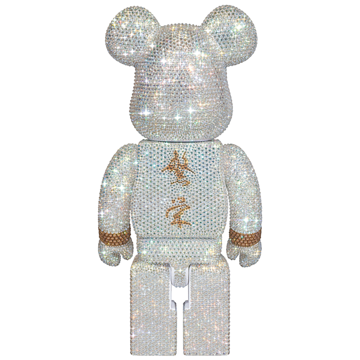 CRYSTAL DECORATE mastermind JAPAN BE@RBRICK 400％ WHITE & GOLD Ver.