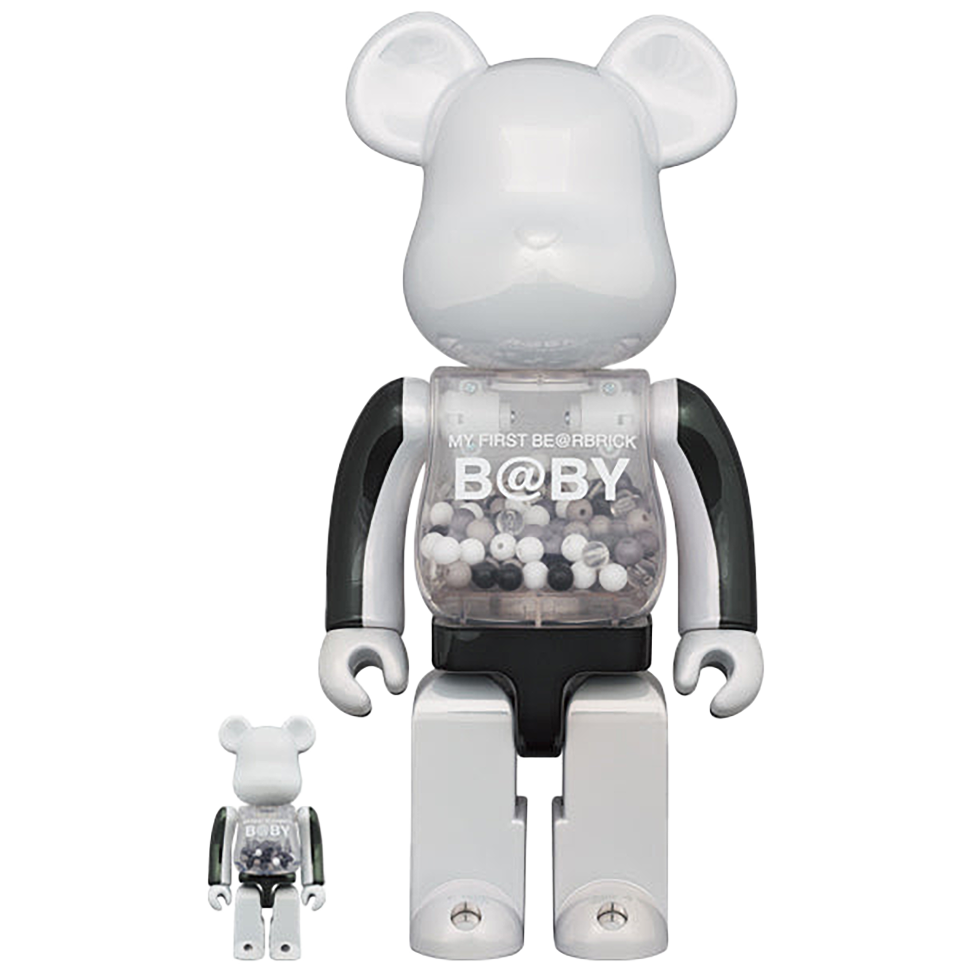 MY FIRST BE@RBRICK B@BY BLACK & WHITE CHROME Ver. 100％ & 400％