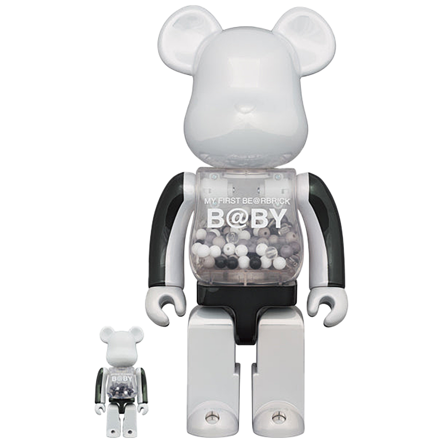 MY FIRST BE@RBRICK B@BY BLACK & WHITE CHROME Ver. 100％ & 400％