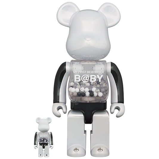 MY FIRST BE@RBRICK B@BY BLACK & WHITE CHROME Ver. 100％ & 400％