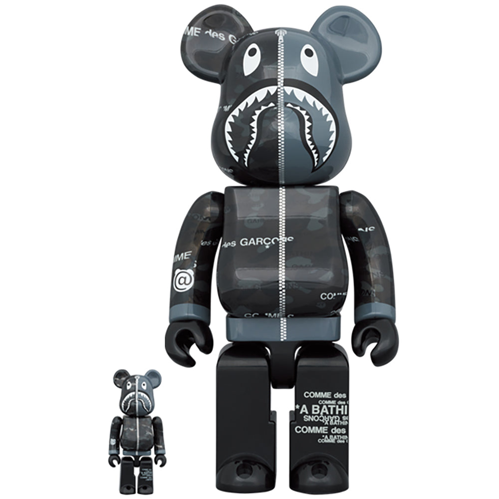 BE@RBRICK BAPE(R) CDG CAMO SHARK 100％ & 400％_0