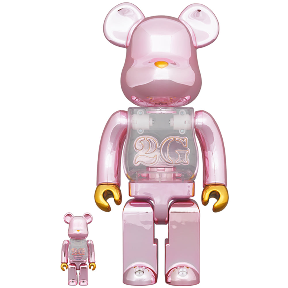BE@RBRICK 2G PINK GOLD CHROME 100％ & 400％_0