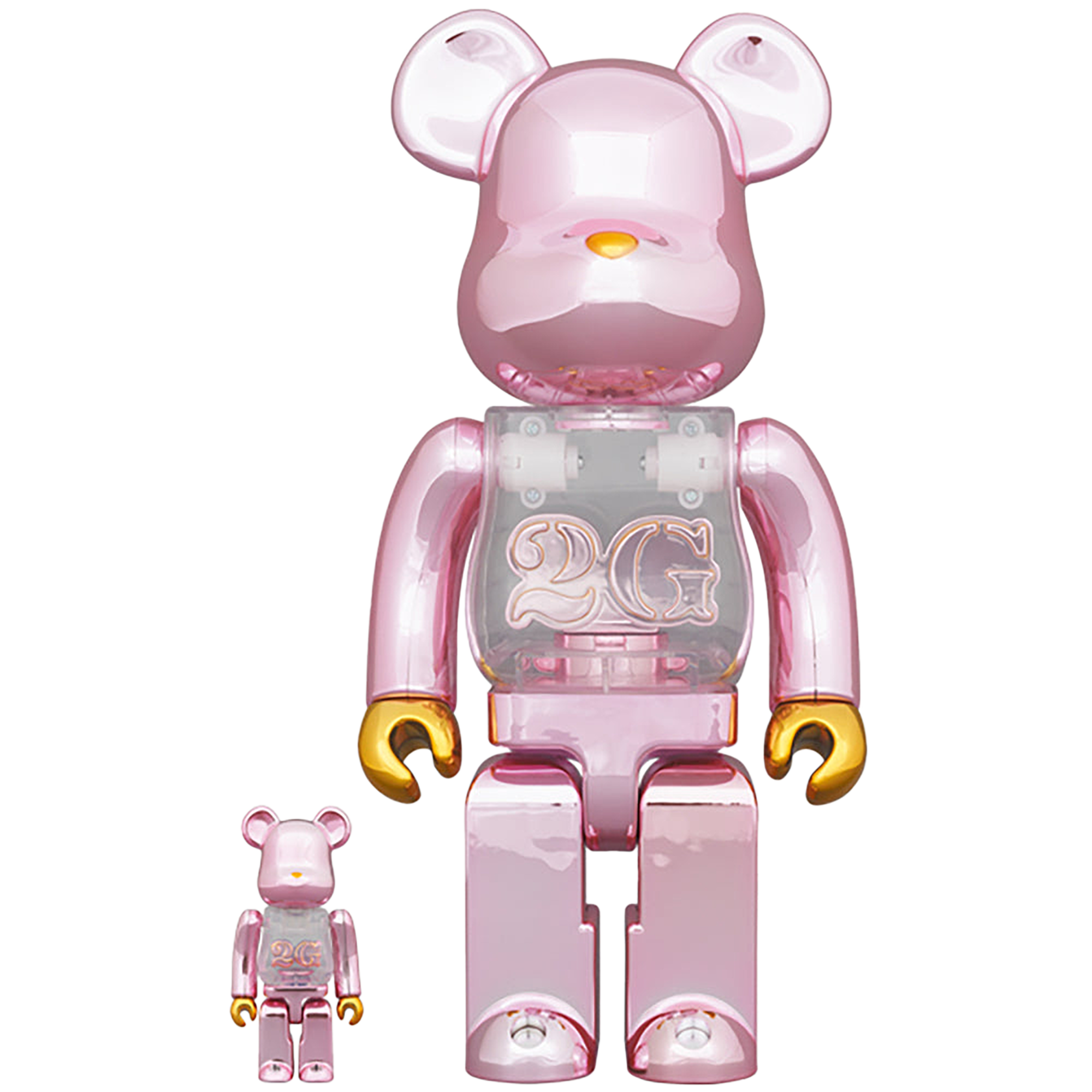BE@RBRICK 2G PINK GOLD CHROME 100％ & 400％