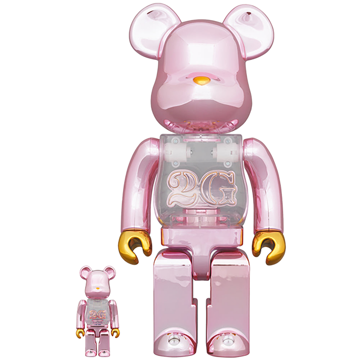 BE@RBRICK 2G PINK GOLD CHROME 100％ & 400％