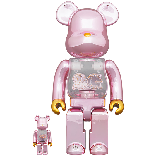 BE@RBRICK 2G PINK GOLD CHROME 100％ & 400％