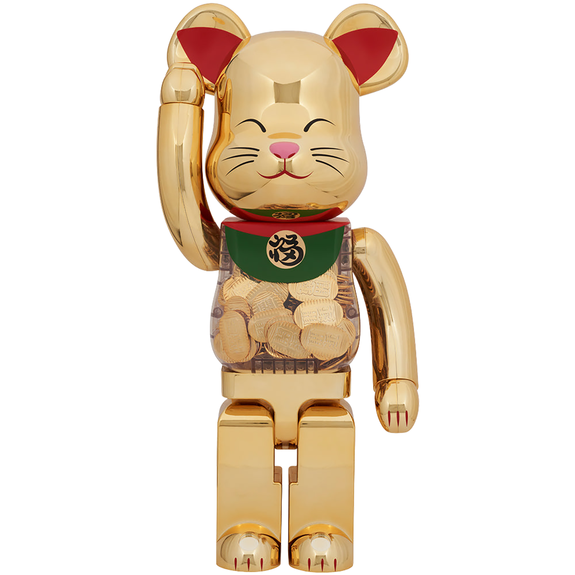 BE@RBRICK Maneki Neko Good Luck coin Gold Plating 1000％ 