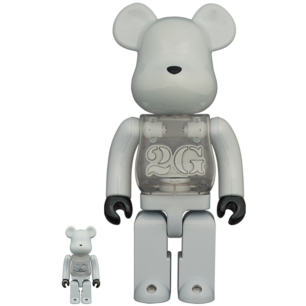 BE@RBRICK 2G WHITE CHROME 100％ & 400％_0